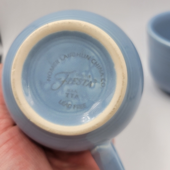 Fiesta Homer Laughlin Periwinkle Blue Coffee Mugs - Set of 2 - Picture 3 of 5